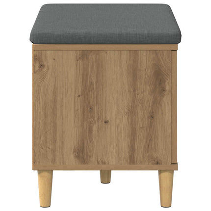 Hallbänk Artisan Ek 60 x 38 x 46 cm Konstruerat Trä och Tyg