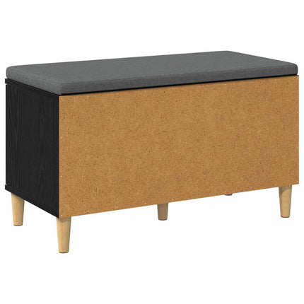 Hallbänk Svart Ek 80 x 38 x 46 cm Konstruerat Trä och Tyg