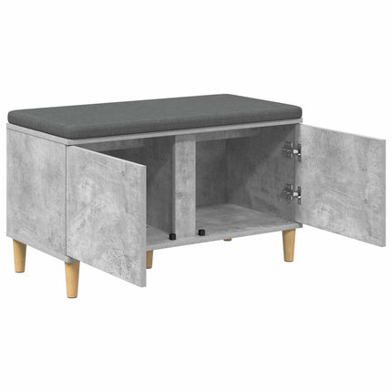 Hallbänk BetongGrå 80 x 38 x 46 cm Konstruerat Trä och Tyg