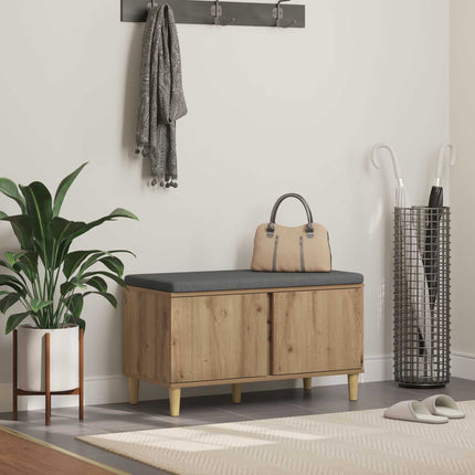 Hallbänk Artisan Ek 80 x 38 x 46 cm Konstruerat Trä och Tyg