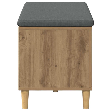 Hallbänk Artisan Ek 80 x 38 x 46 cm Konstruerat Trä och Tyg