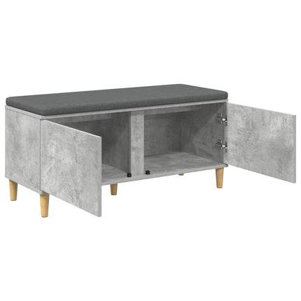 Hallbänk BetongGrå 100 x 38 x 46 cm Konstruerat Trä och Tyg