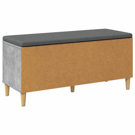Hallbänk BetongGrå 100 x 38 x 46 cm Konstruerat Trä och Tyg