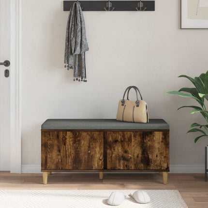 Hallbänk Rökt Ek 100 x 38 x 46 cm Konstruerat Trä och Tyg