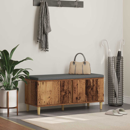 Hallbänk Gammalt trä 100 x 38 x 46 cm Konstruerat Trä och Tyg