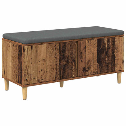 Hallbänk Gammalt trä 100 x 38 x 46 cm Konstruerat Trä och Tyg