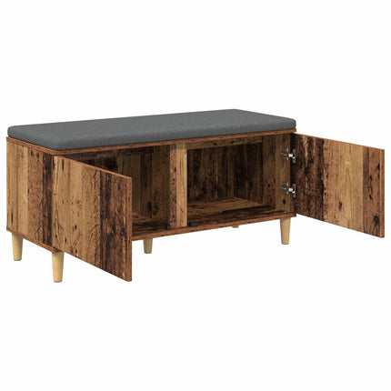 Hallbänk Gammalt trä 100 x 38 x 46 cm Konstruerat Trä och Tyg