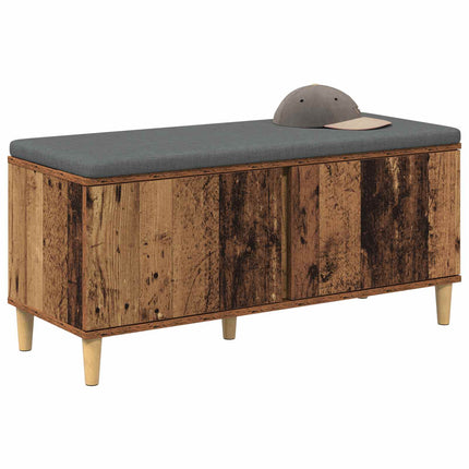 Hallbänk Gammalt trä 100 x 38 x 46 cm Konstruerat Trä och Tyg