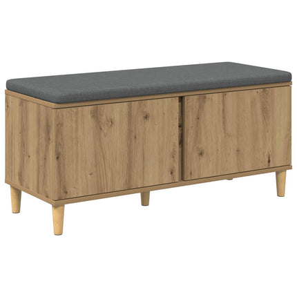 Hallbänk Artisan Ek 100 x 38 x 46 cm Konstruerat Trä och Tyg