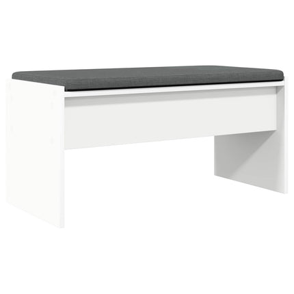 Hallbänk med kudde Vit 80 x 38 x 46 cm