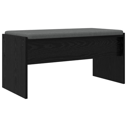 Hallbänk med kudde Svart Ek 83 x 38 x 40 cm