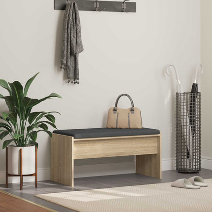 Hallbänk med kudde Sonoma-ek 83 x 38 x 40 cm