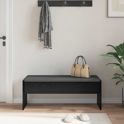 Hallbänk med kudde Svart Ek 103 x 38 x 40 cm