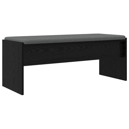 Hallbänk med kudde Svart Ek 103 x 38 x 40 cm
