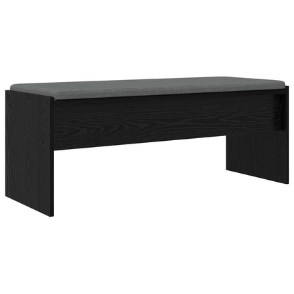 Hallbänk med kudde Svart Ek 103 x 38 x 40 cm