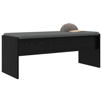 Hallbänk med kudde Svart Ek 103 x 38 x 40 cm