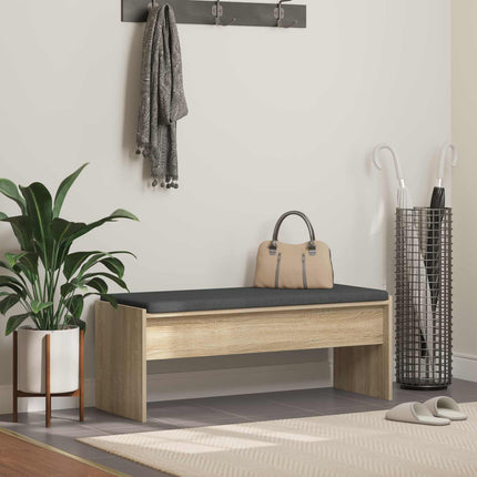 Hallbänk med kudde Sonoma-ek 103 x 38 x 40 cm