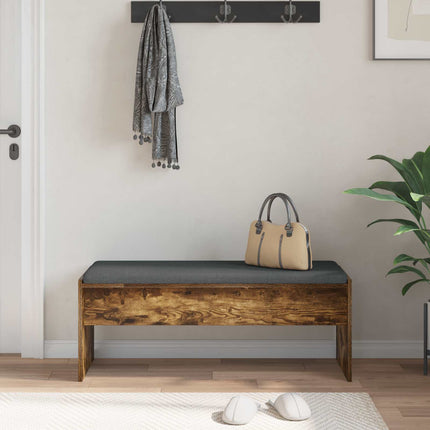 Hallbänk med kudde Rökt ek 103 x 38 x 40 cm