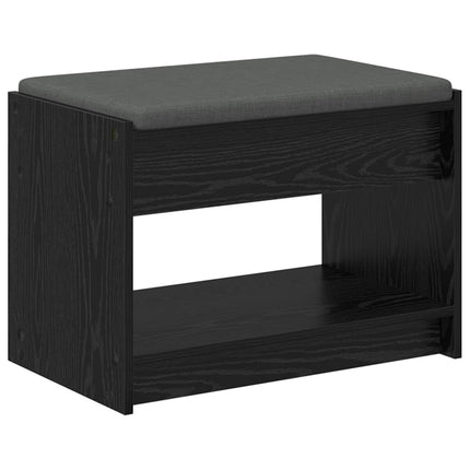 Hallbänk Svart Ek 63 x 38 x 45 cm Konstruerat Trä och Tyg