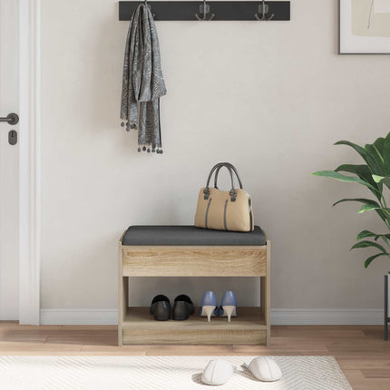 Hallbänk Sonoma-ek 63 x 38 x 45 cm Konstruerat Trä och Tyg