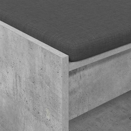 Hallbänk BetongGrå 63 x 38 x 45 cm Konstruerat Trä och Tyg