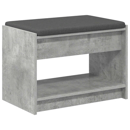 Hallbänk BetongGrå 63 x 38 x 45 cm Konstruerat Trä och Tyg