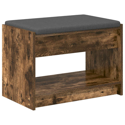 Hallbänk Rökt Ek 63 x 38 x 45 cm Konstruerat Trä och Tyg