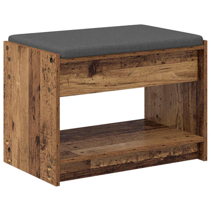 Hallbänk Gammalt trä 63 x 38 x 45 cm Konstruerat Trä och Tyg