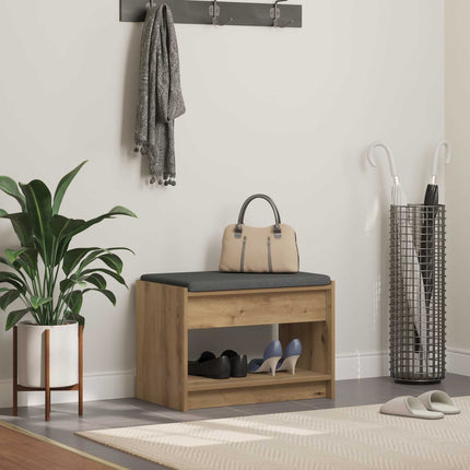 Hallbänk Artisan Ek 63 x 38 x 45 cm Konstruerat Trä och Tyg