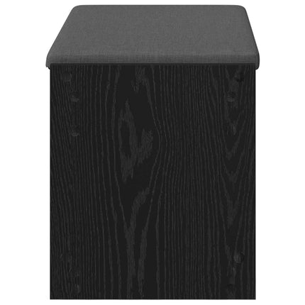 Hallbänk Svart Ek 83 x 38 x 45 cm Konstruerat Trä och Tyg