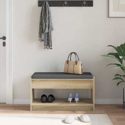 Hallbänk Sonoma-ek 83 x 38 x 45 cm Konstruerat Trä och Tyg