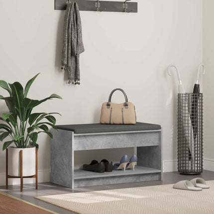 Hallbänk BetongGrå 83 x 38 x 45 cm Konstruerat Trä och Tyg
