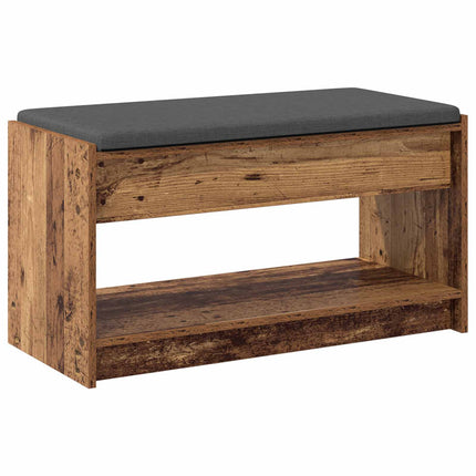 Hallbänk Gammalt trä 83 x 38 x 45 cm Konstruerat Trä och Tyg
