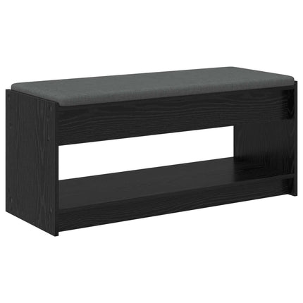 Hallbänk Svart Ek 103 x 38 x 45 cm Konstruerat Trä och Tyg