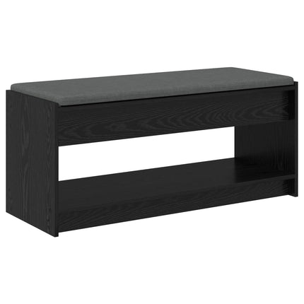 Hallbänk Svart Ek 103 x 38 x 45 cm Konstruerat Trä och Tyg