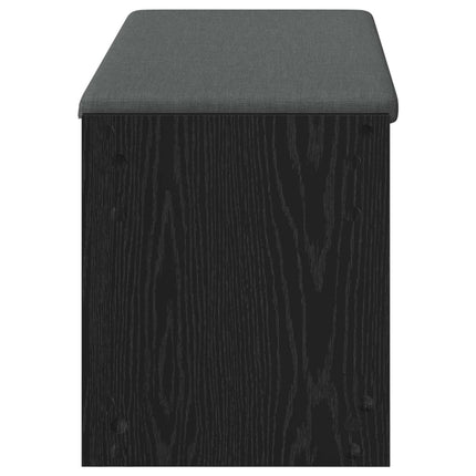 Hallbänk Svart Ek 103 x 38 x 45 cm Konstruerat Trä och Tyg
