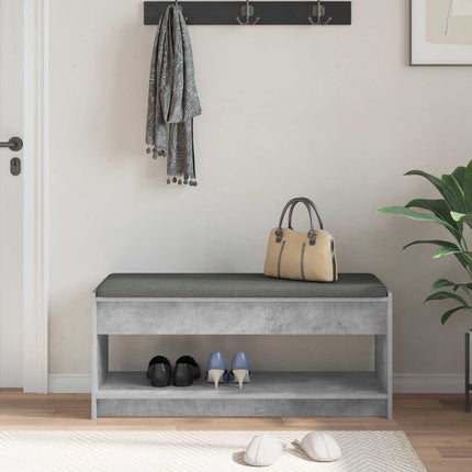 Hallbänk BetongGrå 103 x 38 x 45 cm Konstruerat Trä och Tyg