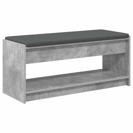 Hallbänk BetongGrå 103 x 38 x 45 cm Konstruerat Trä och Tyg