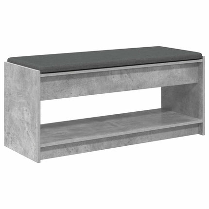 Hallbänk BetongGrå 103 x 38 x 45 cm Konstruerat Trä och Tyg