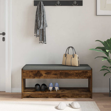 Hallbänk Rökt Ek 103 x 38 x 45 cm Konstruerat Trä och Tyg
