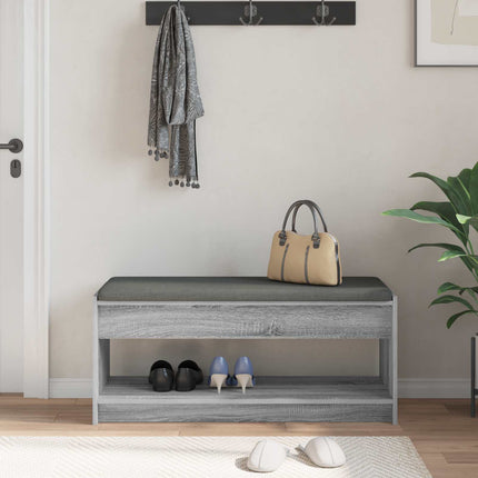 Hallbänk Grå Sonoma 103 x 38 x 45 cm Konstruerat Trä och Tyg