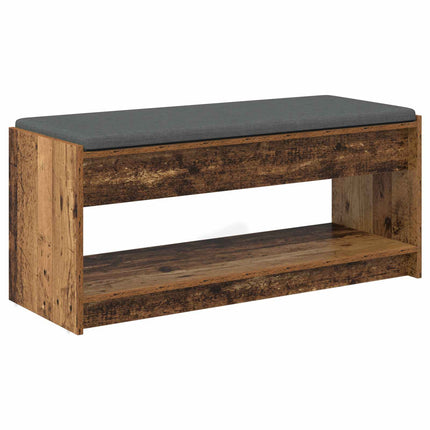 Hallbänk Gammalt trä 103 x 38 x 45 cm Konstruerat Trä och Tyg