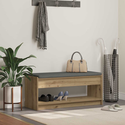 Hallbänk Artisan Ek 103 x 38 x 45 cm Konstruerat Trä och Tyg