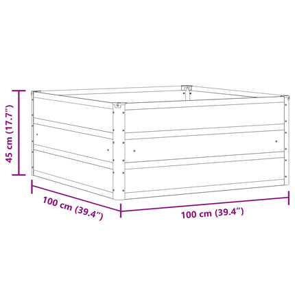Planteringskärl Ljusgrå 100 x 100 x 45 cm Stål