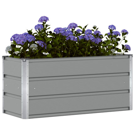 Planteringskärl Ljusgrå 100 x 40 x 45 cm Stål