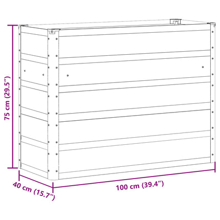 Planteringskärl Ljusgrå 100 x 40 x 75 cm Stål