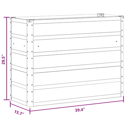 Planteringskärl Ljusgrå 100 x 40 x 75 cm Stål