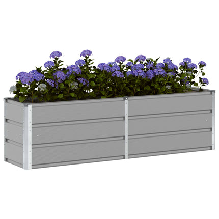 Planteringskärl Ljusgrå 160 x 40 x 45 cm Stål