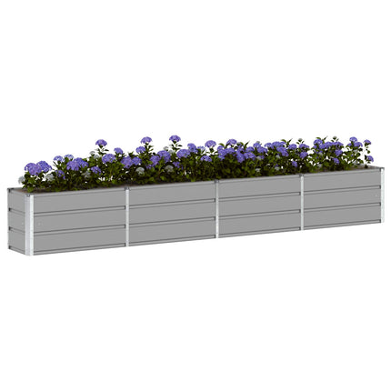 Planteringskärl Ljusgrå 320 x 40 x 45 cm Stål