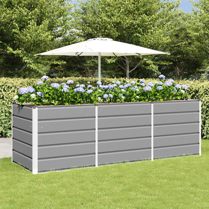 Planteringskärl Ljusgrå 240 x 80 x 75 cm Stål